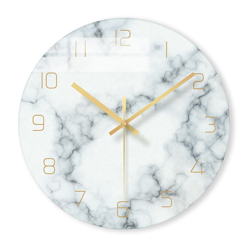 1 Pcs Nordic Marble Wall Clock Modern Minimalist Art Clocks (Multi Colors)