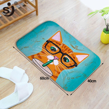 Cartoon Cat Animal Non Slip Bath Mat (Multi Styles/Colors)