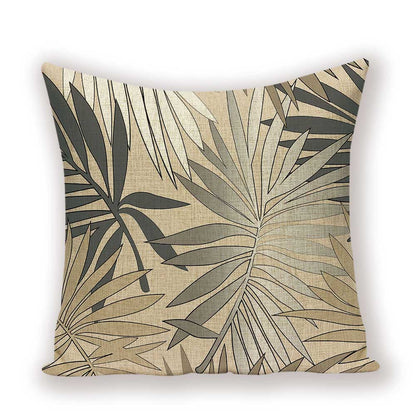 Tropical Leaves Linen Pillowcase (Multi Styles/ Colors)