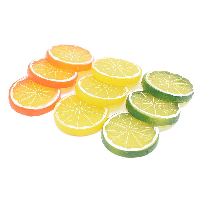 5/10pcs 5cm Artificial Fruit Lemon Slices Fruit