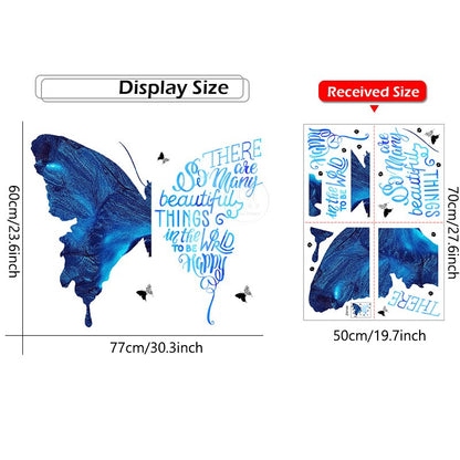 Beautiful Blue Big Butterfly Wall Stickers Wall Decals Home Decoration Decorative Stickers