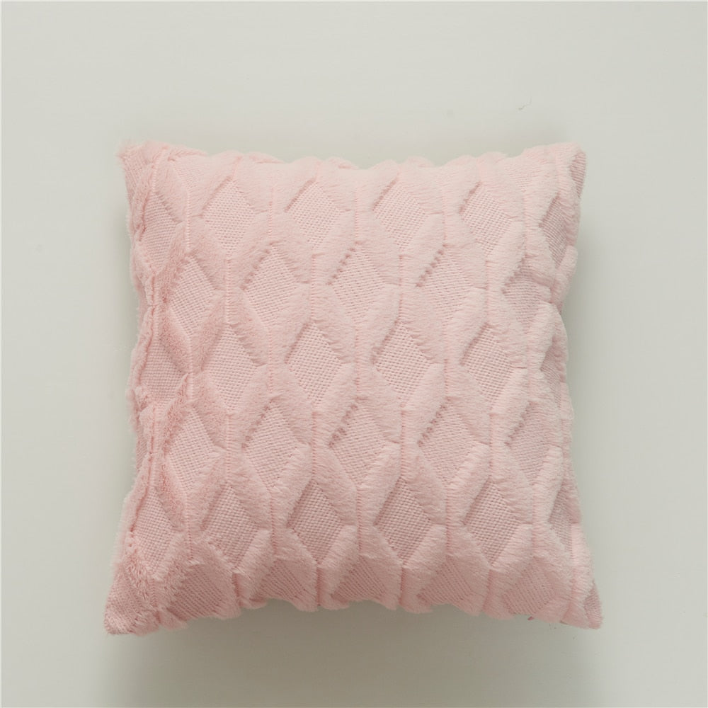 Cushion Cover Plush Pillow Cover (Multi Colors)