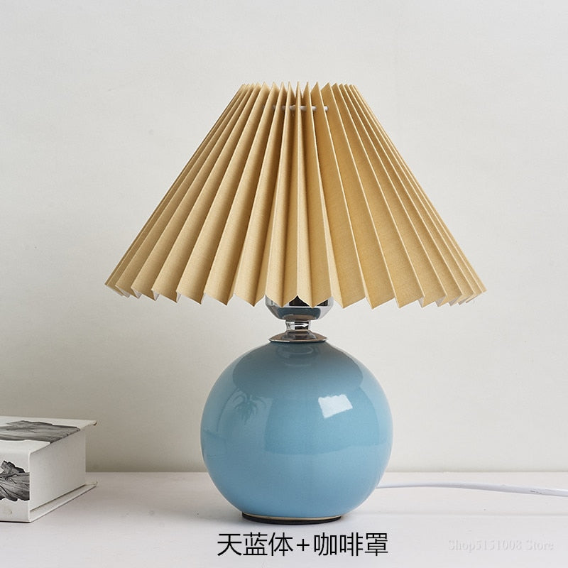 Nordic Ceramic Table Lamp Pleated (Multi Colors)