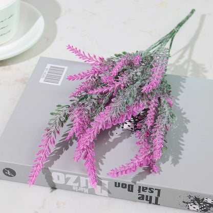 Artificial Flowers Flocked Plastic Lavender Bundle Fake Plants