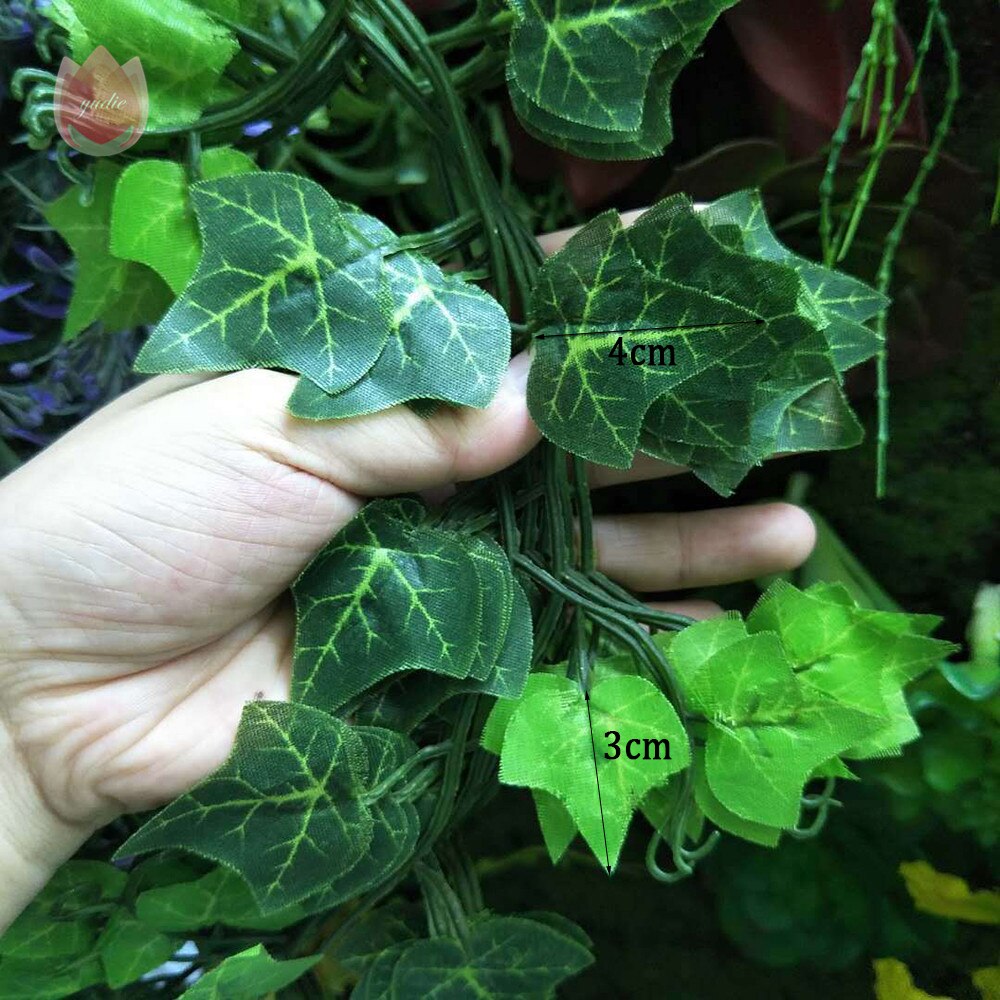 1Pc 230Cm Green Vine Silk Artificial Ivy Hanging Leaf Garland Plant Creeper Leaf