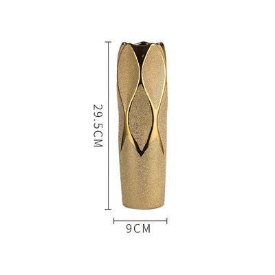 30CM Luxury Europe Gold Ceramic Vases (Multi Styles)