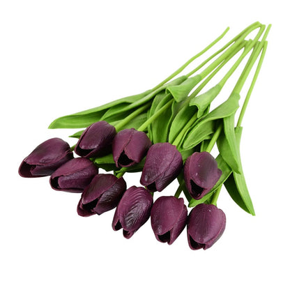 10PCS Tulip Artificial Flower Real Touch Artificial Bouquet PE Fake Flower