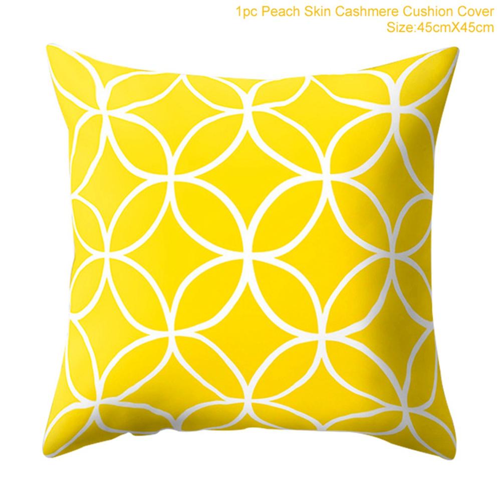 Yellow Black Geometric Pattern Square Cushion Cover Pillow Case Polyester Throw Pillows Cushions For Home Decor 45x45cm