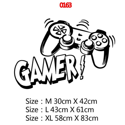 Carved Gamer Vinyl Wall Sticker game room For Kids Room Decoration Wall Murals boys bedroom Decor gaming poster wallpaper