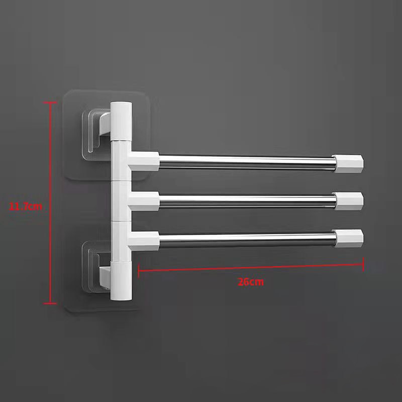 Towel Rack Rotatable Towel Holder Space Aluminum 2/3/4/5-Bar Towel Hanger Shelf Paper Hanging Wall Mounted