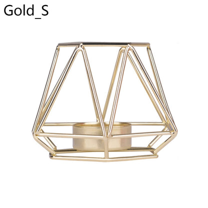 Nordic Style Wrought Iron Geometric Candle Holders Home Decoration Metal holder Crafts candlestick candelabros