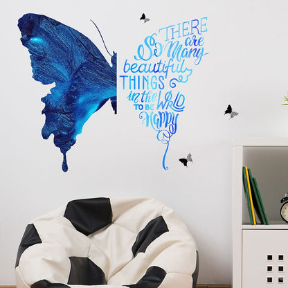 Beautiful Blue Big Butterfly Wall Stickers Wall Decals Home Decoration Decorative Stickers