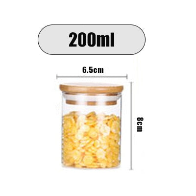 Transparent glass jars Seal jars Grains storage Bottles spice jar kitchen storage cans Kitchen Storage Organization