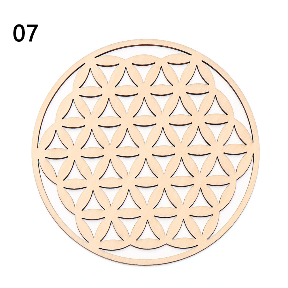 1PC Wood Wall Flower of Life Shape Non-slip Coaster