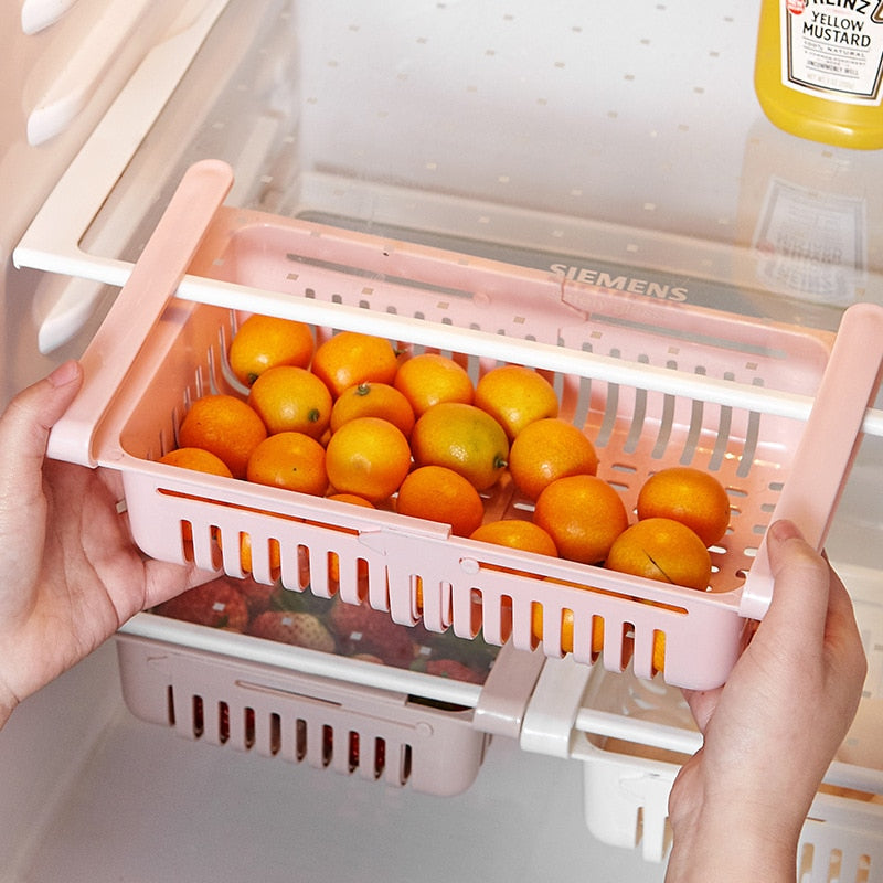 Fridge Organizer Storage Box Refrigerator Drawer Plastic Storage Container Shelf