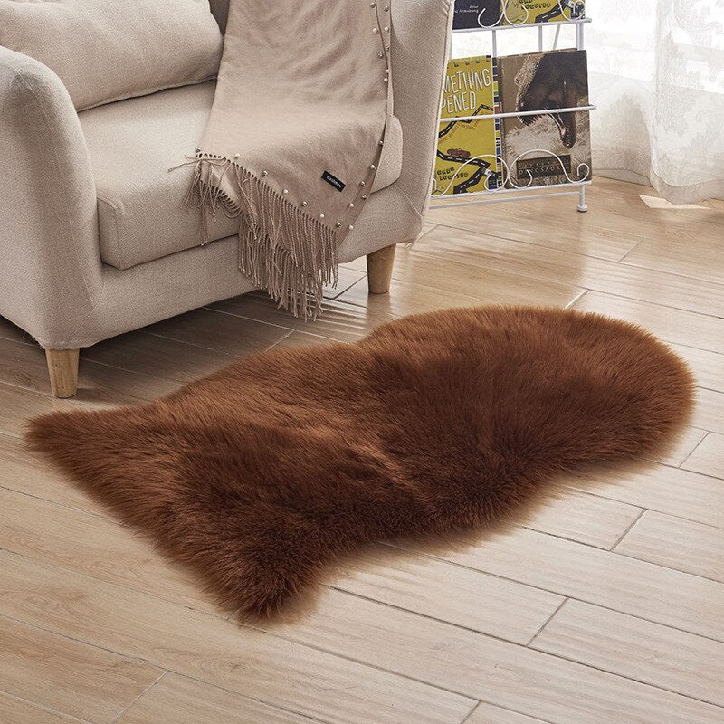 Fur Faux Sheepskin Soft Carpet Washable Seat Mats / Fluffy Floor Rugs (Multi Colors)