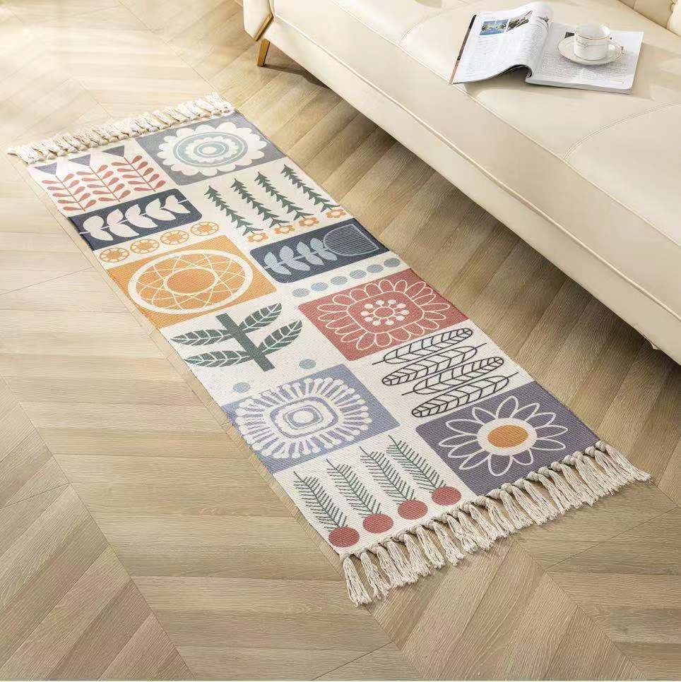 Luxury Bohemia Ethnic Style Cotton Linen Soft Carpet (Multi Colors/Styles)