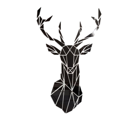 3D Deer Head Mirror Wall Sticker DIY Multiple Sizes Acrylic Mirror Stickers Mural Living Room Bedroom Kids Home Decoration