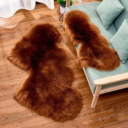 Double Heart Artificial Wool Sheepskin Floor Area Rug (Multi Colors)