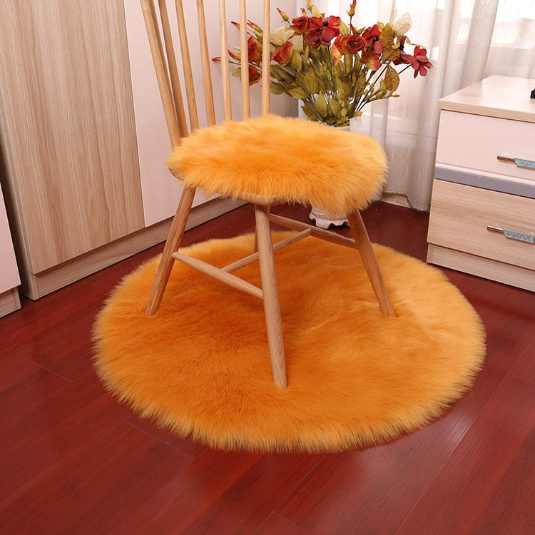 Luxury Soft Small Artificial Sheepskin Rug Chair Cover (Multi Colors)