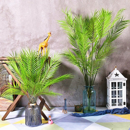 70-125cm Artificial Large Rare Palm Tree Green Realistic Tropical Plants Indoor Plastic Fake Tree Home Decor