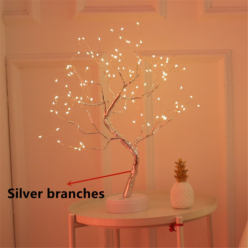 LED Night Lights Mini Tree Table Lamp Garland Fairy String Light Decoration (Multi Styles)