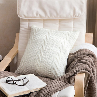 Super Soft Cushion Pillowcase Cozy Twist Delicate Knitted (Multi Colors/ Styles)