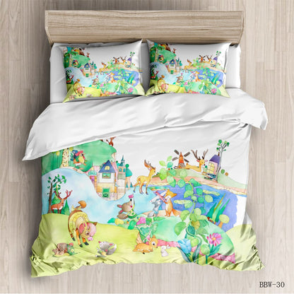 Watercolor Cartoon Series Bedding Set Quilt Cover & Pillow Case