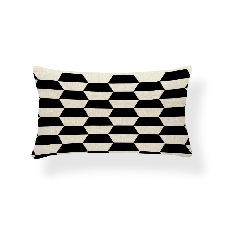 Rectangle Cushion Cover Geometry Pillow Cover Nordic Style Decoration Throw Pillow Covers Zigzag 30X50 Cotton Linen Customized