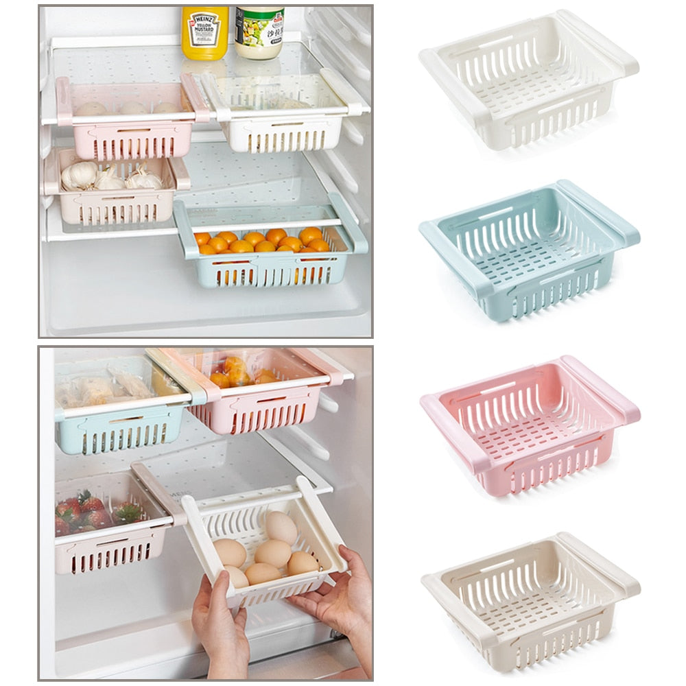 Fridge Organizer Storage Box Refrigerator Drawer Plastic Storage Container Shelf