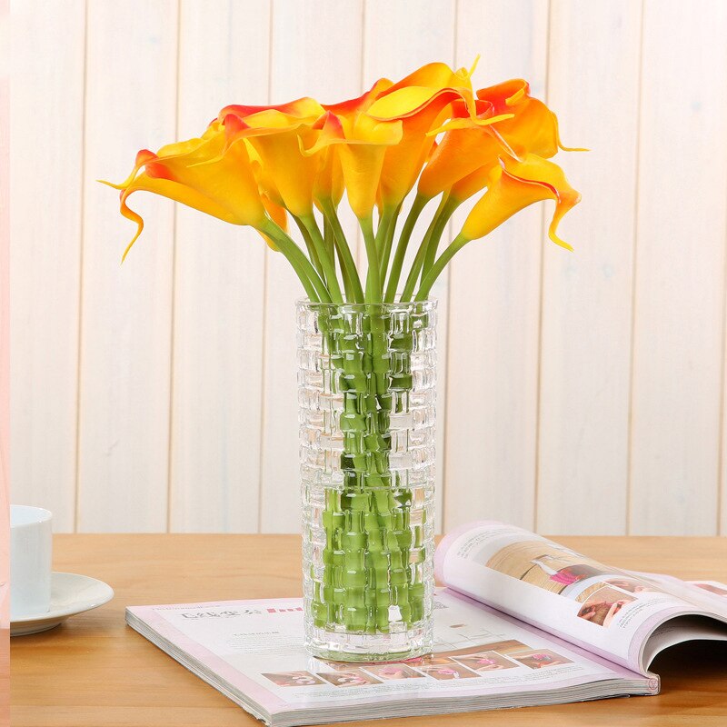 10Pcs PU Artificial Flowers Calla Lily Real Touch Bouquet