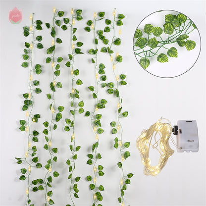 1Pc 230Cm Green Vine Silk Artificial Ivy Hanging Leaf Garland Plant Creeper Leaf