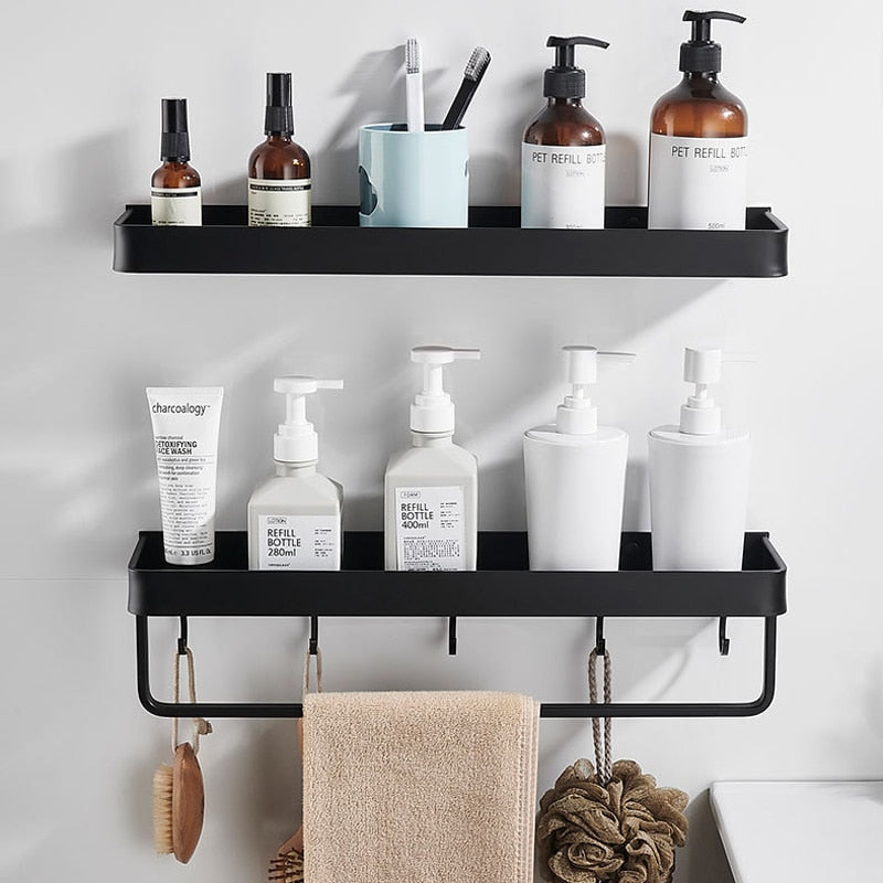 Black / White Bathroom Shelf Shampoo Holder