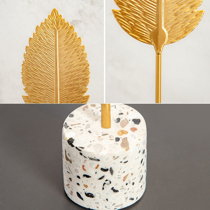 Nordic Gold Ginkgo Leaf Crafts Sculpture Luxury Desktop Ornaments (Multi Styles)