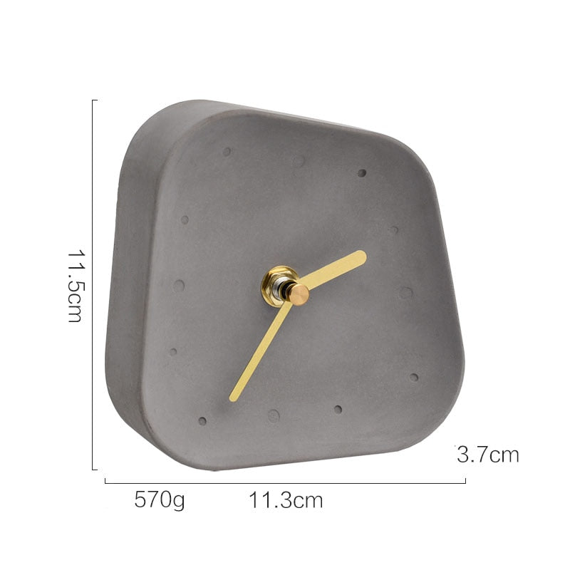 Nordic Home Geometry Shaped Cement Table Clock (Multi Colors)