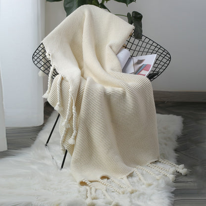 REGINA Luxury Hand Knitted Blanket Throw With Tassels