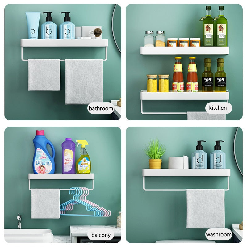 Black / White Bathroom Shelf Shampoo Holder