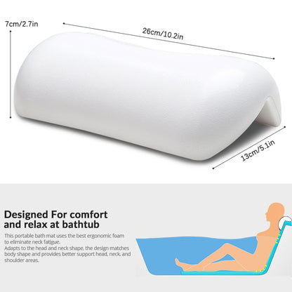 SPA Bath Pillow,Non-slip Bathtub Headrest Soft with Suction Cups Easy To Clean