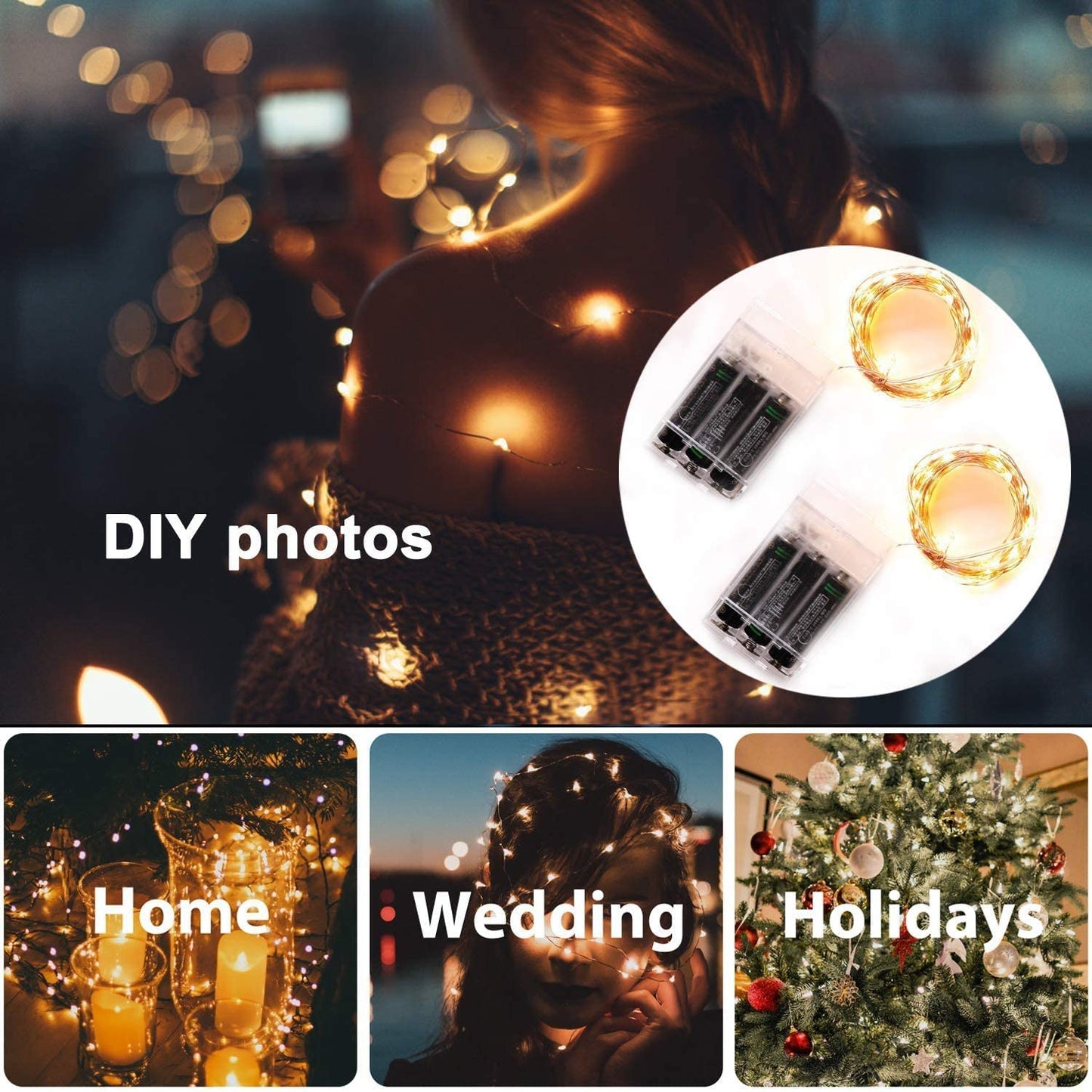 Led Fairy Lights Copper Wire String 1/2/5/10M Holiday Outdoor Lamp Garland  Decoration