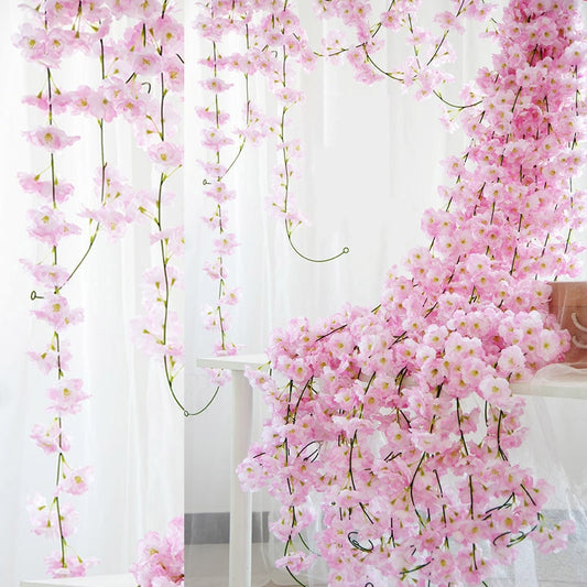 2.3m Flower Garland Artificial Flower String With Leaves Silk Ivy Vine