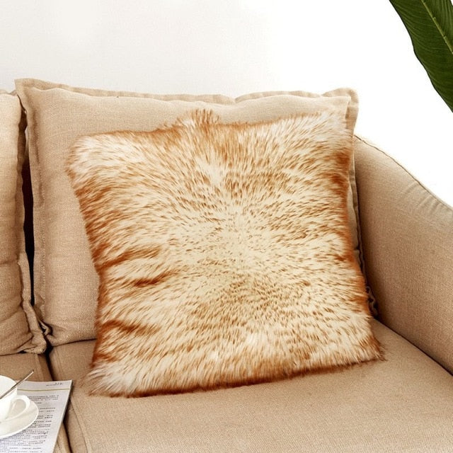 Nordic Faux Fur Cushion Cover (Multi Colors)