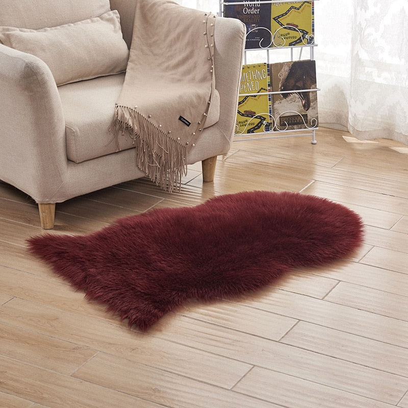 Fur Faux Sheepskin Soft Carpet Washable Seat Mats / Fluffy Floor Rugs (Multi Colors)