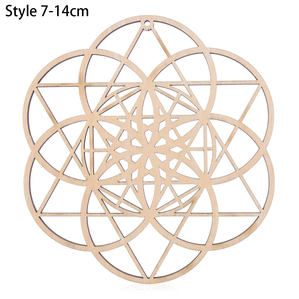 1PC Wood Wall Flower of Life Shape Non-slip Coaster