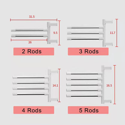 Towel Rack Rotatable Towel Holder Space Aluminum 2/3/4/5-Bar Towel Hanger Shelf Paper Hanging Wall Mounted