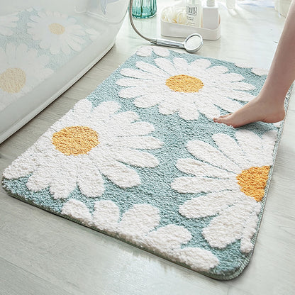 Daisy Bathroom Mat Nordic Fluffy  Absorbent Anti Slip Pad