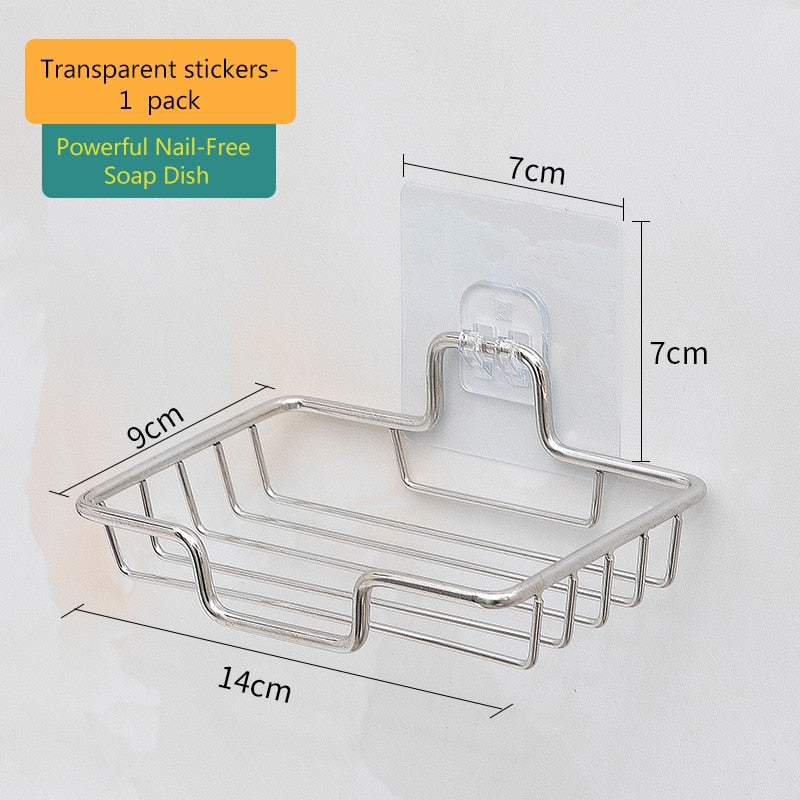 High Quality Soap Rack Wall Mounted Soap Holder Stainless Steel Self Adhesive