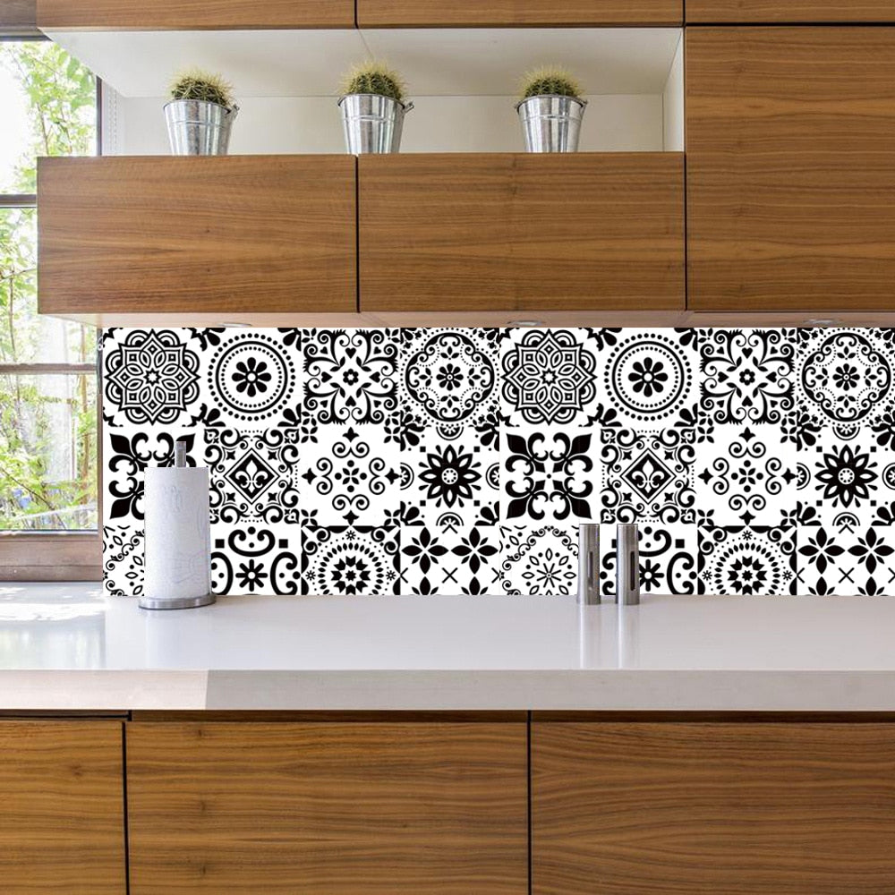 16pcs/set Tiles Sticker Waterproof Peel; Wall Decals