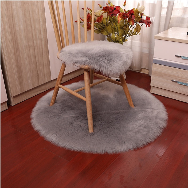 Luxury Soft Small Artificial Sheepskin Rug Chair Cover (Multi Colors)