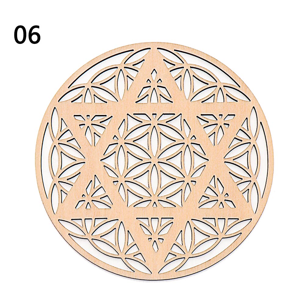 1PC Wood Wall Flower of Life Shape Non-slip Coaster