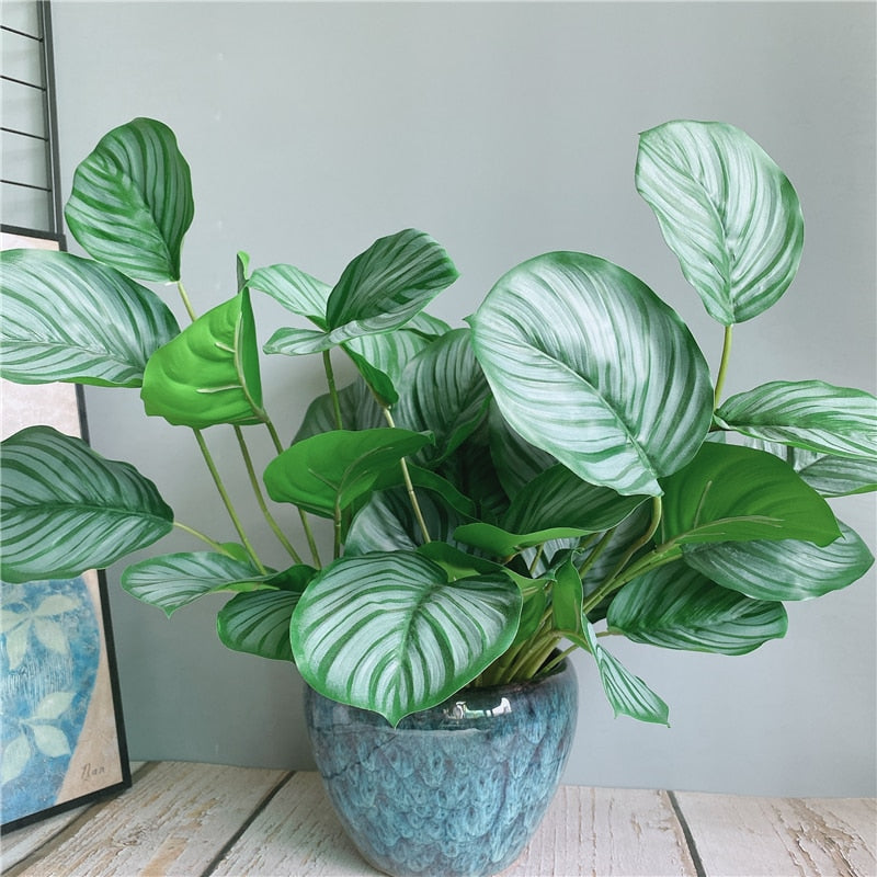 Luxury Patterned Green ficus bouquet with roots flores